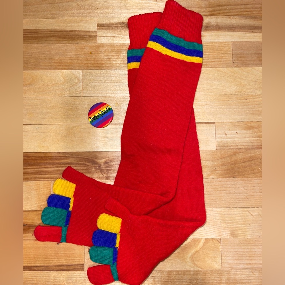 Vintage Rainbow toe socks !